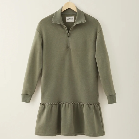 NWT UpWest Sweatshirt Dress with Ruffle - Picture 1 of 8
